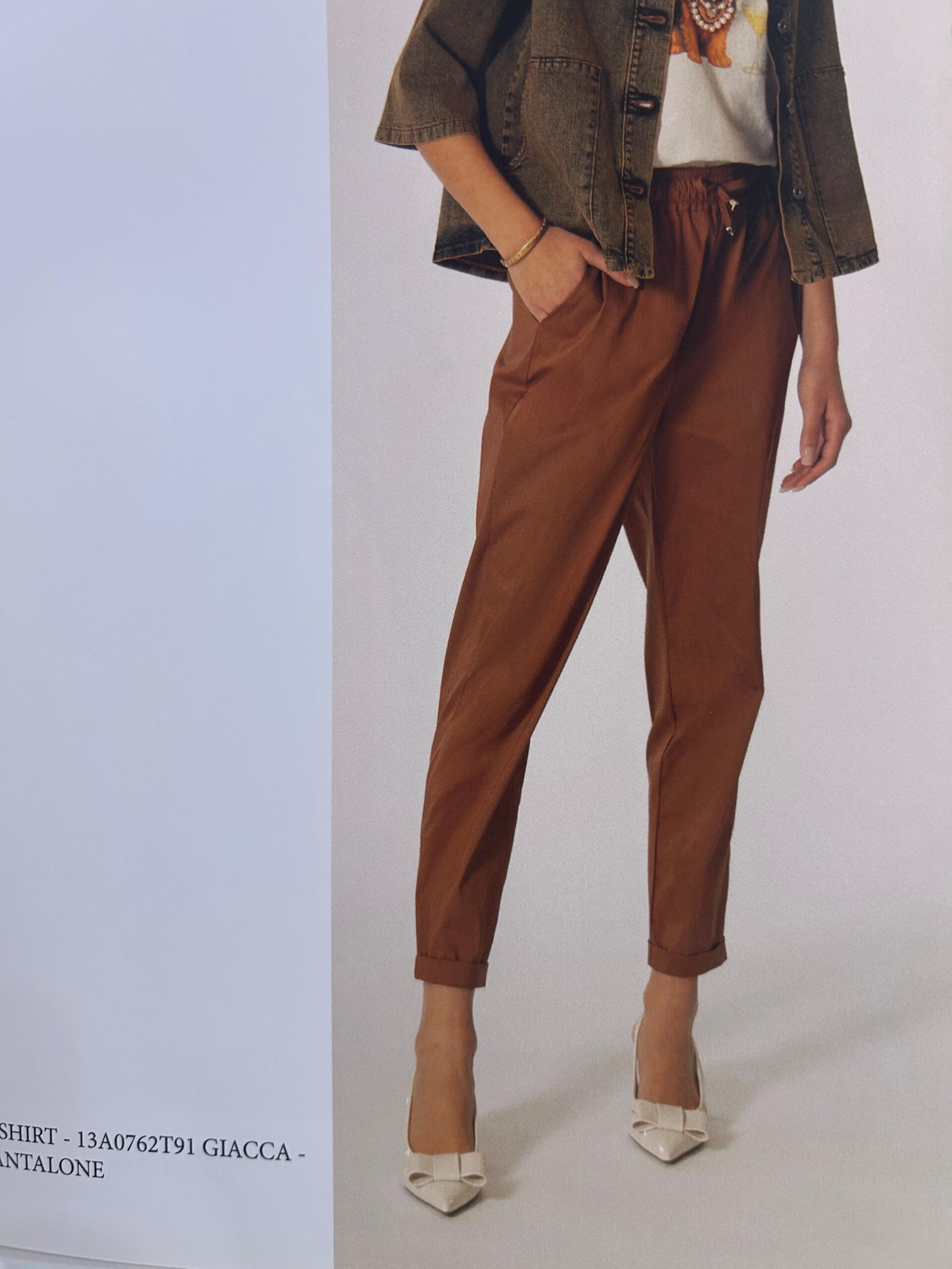 No-nà pantalone coulisse tabacco